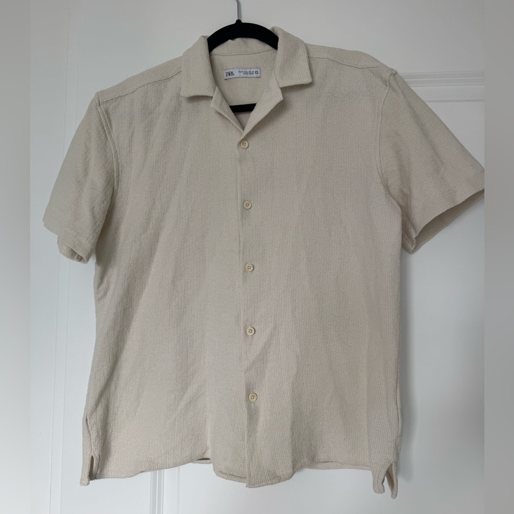 Men's Cream Short Sleeve Shirt
